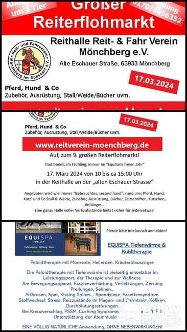 Reiterflohmarkt, Equispa Tiefenwärme Test!, Reitverein Mönchberg, Flea markets, warehouse sales, fairs & Co., Mönchberg, Image 4