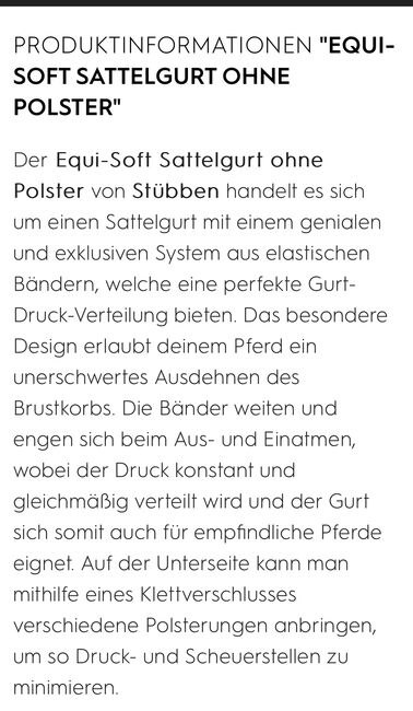 Equi soft Sattelgurt ohne Polster 60 cm, Stübben, Branda , Sattelgurte, Belm, Abbildung 4