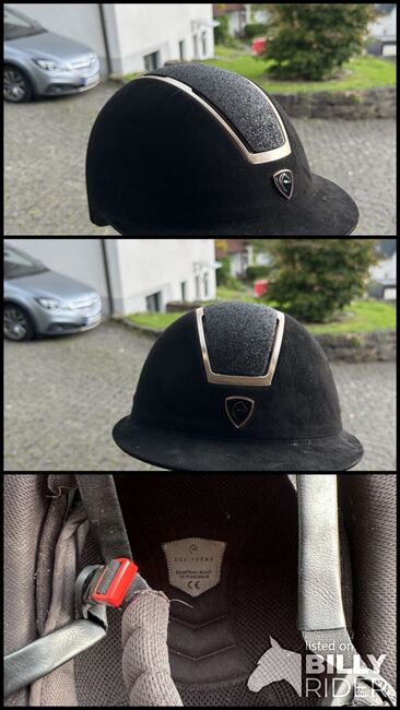 Equi Théme Reithelm schwarz samt Gr.M, Equithéme, Jenny, Riding Helmets, Odenthal, Image 4