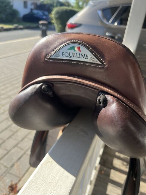 Equiline Springsattel Nick Skelton Braun 16 Zoll, Equiline Nick Skelton, Christl, Jumping Saddle, Schlitz, Image 3