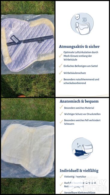 EQUINATE Sattelpad Sidney Größe 55cm weiß weich gepolstert, EQUINATE  Sidney, Nicole , Other Pads, Norderstedt, Image 7