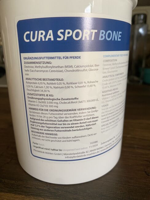 Ergänzungsfuttermittel, Cura Sport Bone, wie Bonekare, Christina , Pferdefutter, Sande , Abbildung 2
