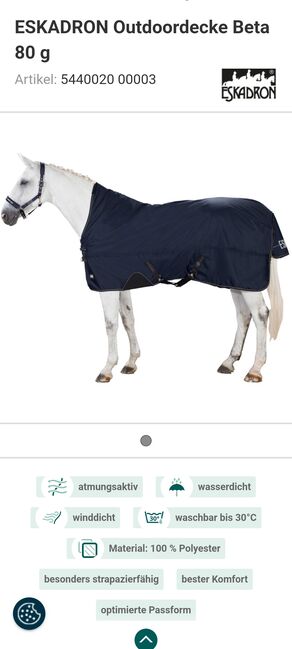 Eskadron beta 80g 155cm, Eskadron Beta , Anni, Horse Blankets, Sheets & Coolers, Iserlohn