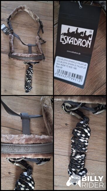 Eskadron FauxFur Halfter WB Dark Olive mit Strick, Eskadron , ADN, Halters, Duisburg, Image 6