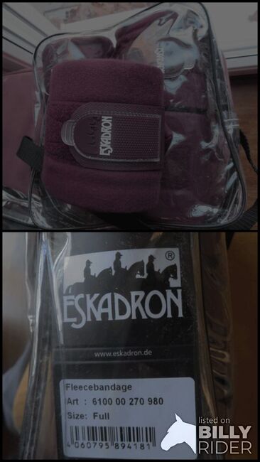 Eskadron Fleecebandagen Gr. FULL WB dunkles berry in OVP NEU, Eskadron Fleecebandagen WB, sunnygirl, Bandagen & Unterlagen, München, Abbildung 3