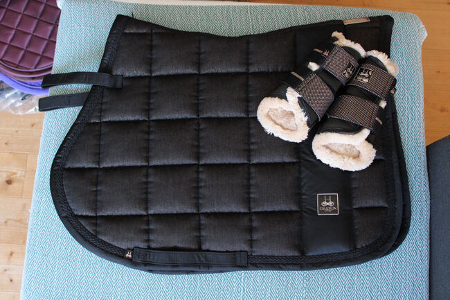 Eskadron Schabracke Schwarz glitter VS + passende gamaschen in S, Eskadron , Alex , Dressage Pads, Köln 
