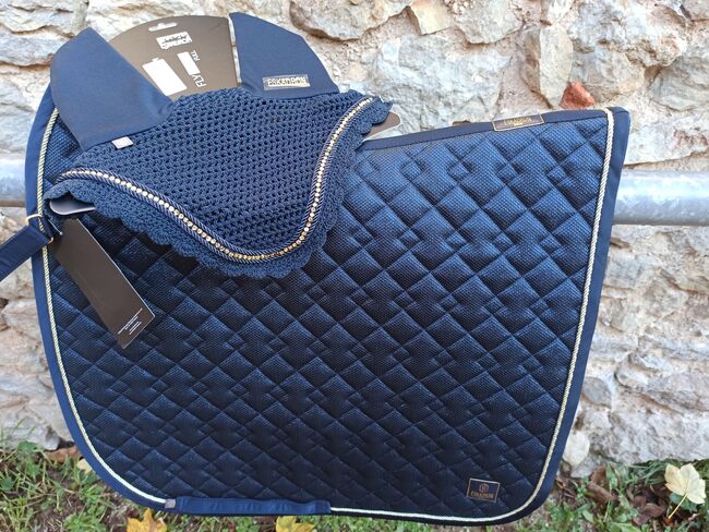 Eskadron Fliegenhaube Heritage Full navy mit goldenen Steinchen, Eskadron Heritage, Pferdi, Fly & Insect Control, Ponitz