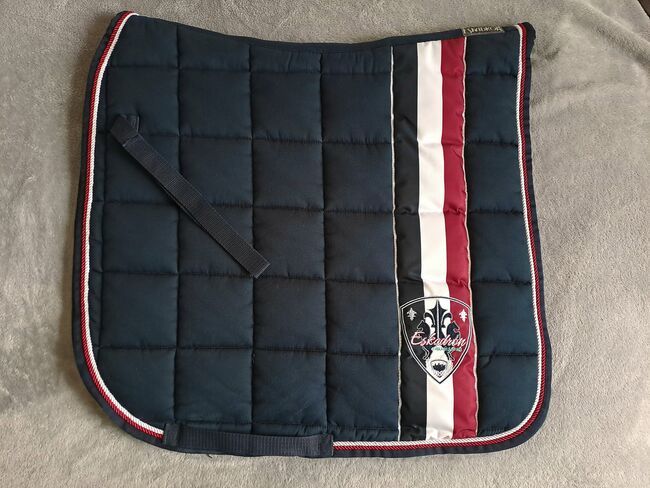 Eskadron Schabracke Classic-Sports Big-Square Navy-Blau/Rot/Weiß Dressur Wb, L.T., Dressage Pads, Kahla