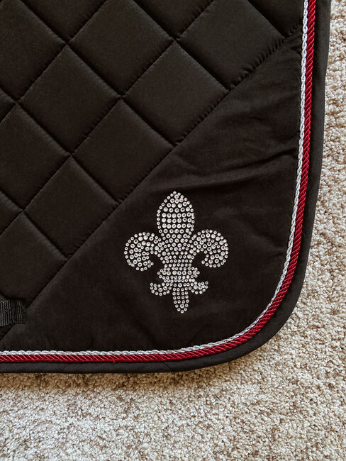 Esperado Schabracke VS schwarz / bordeaux / silber - Fleur de Lis Swarovski Gr.WB VS *NEU*, Esperado, Kathy, Dressage Pads, Würselen, Image 2