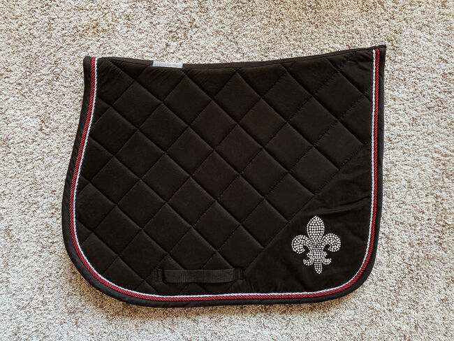 Esperado Schabracke VS schwarz / bordeaux / silber - Fleur de Lis Swarovski Gr.WB VS *NEU*, Esperado, Kathy, Dressage Pads, Würselen