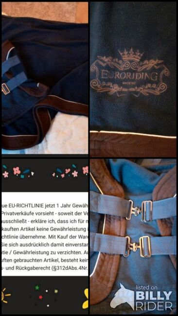 ⭐️Euroriding/TOP navy Abschwitzdecke 145⭐️, Euroriding , Familie Rose, Horse Blankets, Sheets & Coolers, Wrestedt, Image 5