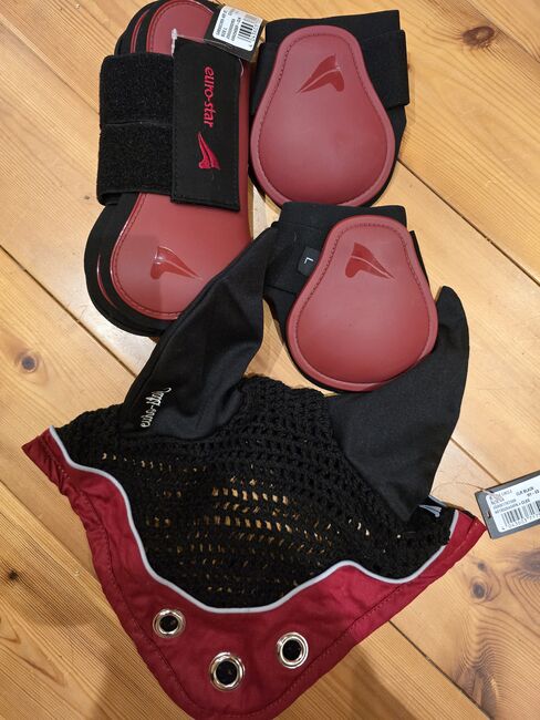 Eurostar Gamaschen Fliegenhaube Set Gr. L (fällt kleiner aus), Eurostar, Pferdi, Tendon Boots, Ponitz