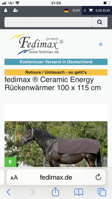 Fedimax Rückenwärmer, Fedimax, Anne Heyink, Pferdedecken, Billerbeck, Abbildung 3
