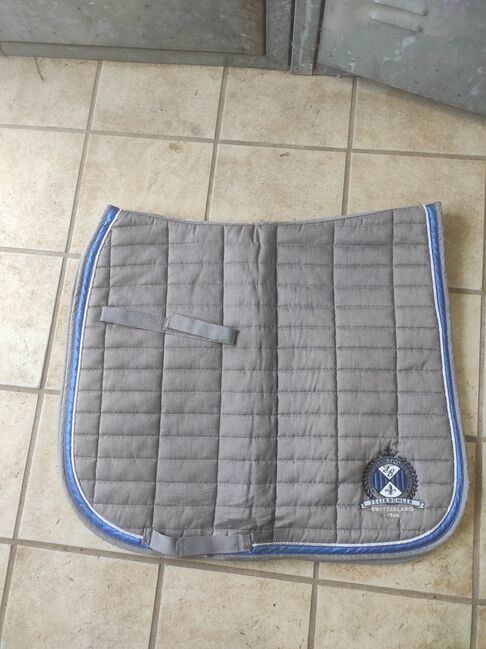Felix Bühler Schabracke , Dressur, grau, blau, Felix Bühler , S. Helms, Dressage Pads, Ruppertsweiler