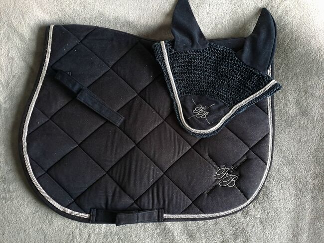 Felix Bühler Schabracke VS Fliegenhaube Glowing-Midnight Navy/Blau Glitzer Wb/Full, L.T., Dressage Pads, Kahla