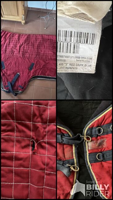 Decke / Stalldecke 400g 165cm, Fouganze  STABLE 400 "3" RED DARK BLUE, Berneiser, Horse Blankets, Sheets & Coolers, Elz, Image 12