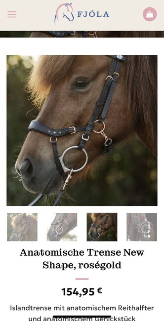 Fjola Epona Isländer anatomische Trense Roségold, Epona Fjola New Shape, Alexandra , Bridles & Headstalls, Fürth, Image 8