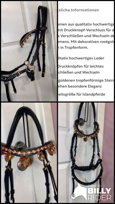 Fjola Epona Isländer anatomische Trense Roségold, Epona Fjola New Shape, Alexandra , Bridles & Headstalls, Fürth, Image 14