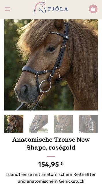 Fjola Epona Isländer anatomische Trense Roségold, Epona Fjola New Shape, Alexandra , Bridles & Headstalls, Fürth, Image 10