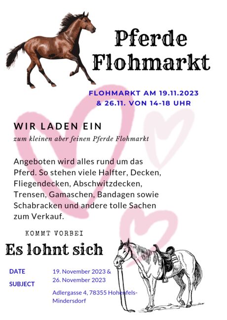 Flohmarkt für Pferdezubehör, Barbara Worel , Flea markets, warehouse sales, fairs & Co., Hohenfels 