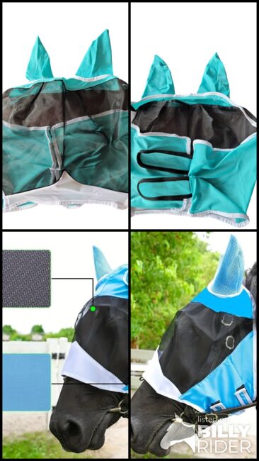 Pferde Fliegenmaske mit Ohren, Gr. L, elastische Pferdemasken, Anti-Fliegen-Maske, Andrea Schürmann, Fly & Insect Control, Lichtenau, Image 6