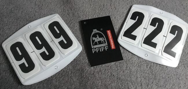 Falt-Kopfnummern -NEU-, PFIFF Falt-Kopfnummern mit Klettverschluss weiss, Kathrin, Saddle Accessories, Ketsch, Image 2