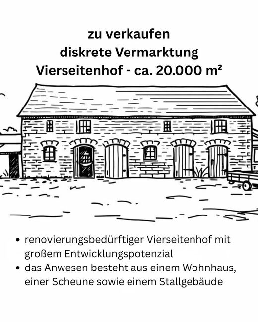 Vierseitenhof ca. 20.000 m² nahe Berlin – renovierungsbedürftig, Stephanie (Kopmann Immobilien), Equestrian Properties, Oranienburg