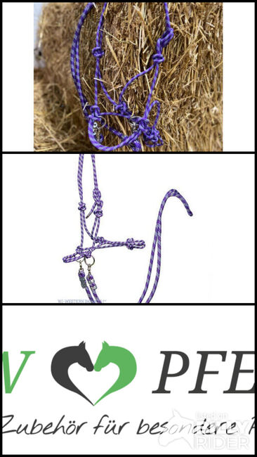 FREE RIDING Knotenhalfter mit Zügeln - PURPLE Knotenhalfter gebisslos UVP 39€, WOW Pferd  (WOW Pferd), Halters, Bayern - Attenkirchen, Image 4