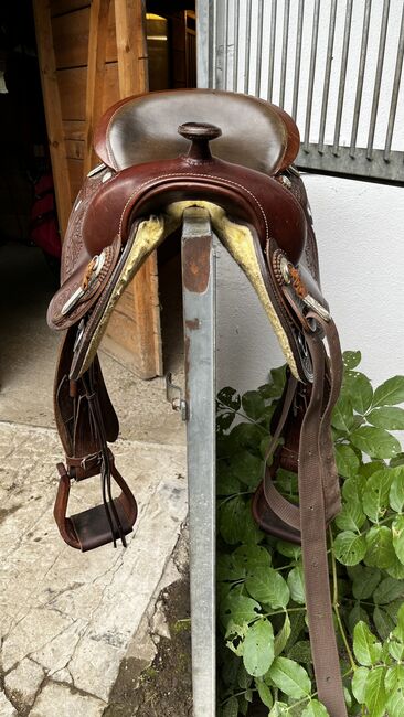 Freemax Westernsattel Fork 4 17zoll, Freemax Rindsleder Round Choco , Cheyenne Krewer, Western Saddle, Dornbirn , Image 2