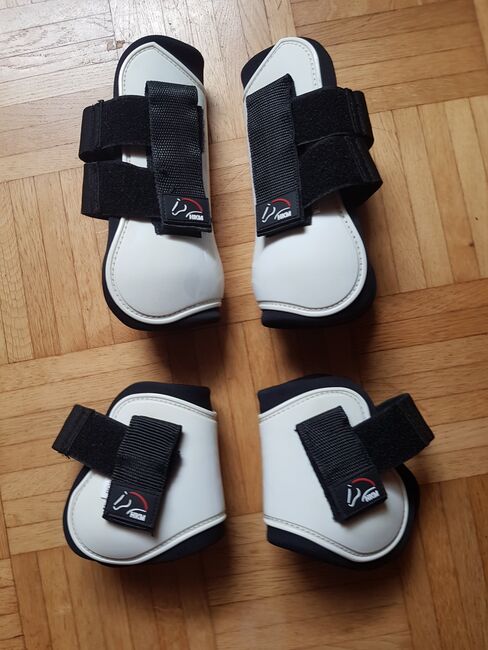 Gamaschen Set vorn und hinten Gr VB weiß/schwarz HKM, HKM, Manuela Matzke, Tendon Boots, Wolsdorf
