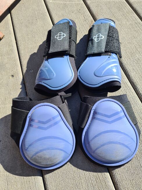 Gamaschen Set hellblau Warmblut, 4 riders, Melanie , Tendon Boots, Nidderau 