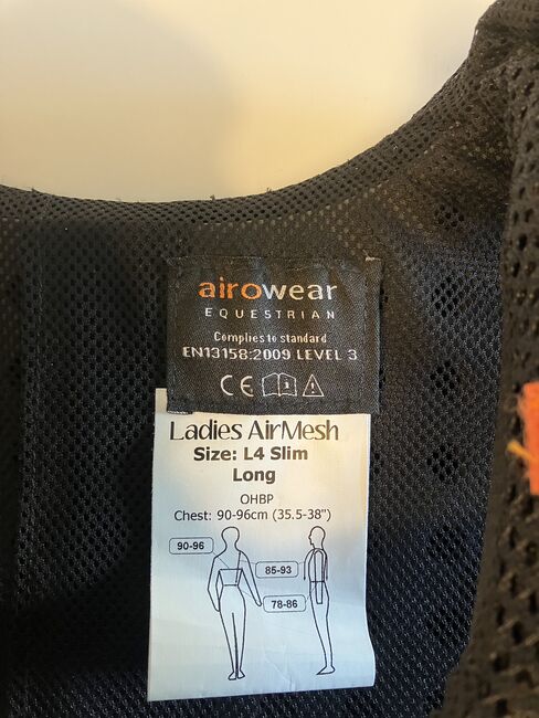 Gebrauchte airowear Sicherheitsweste Size: L4 Slim Long, airowear Ladies AirMesh, Cara, Sicherheitswesten & Rückenprotektoren, Hamburg, Abbildung 3