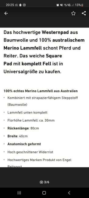 Echtes Lammfellpad Engel Westernpad schwarz, Engel Lammfell Squad, Lisa, Western Pads, Kirchdorf im Wald, Image 5