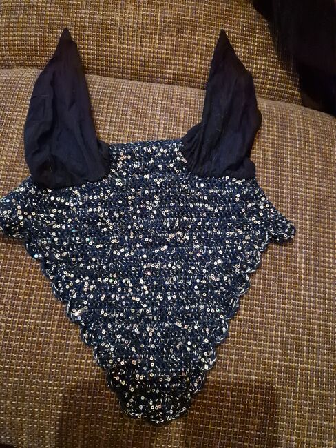 glitzer fliegenmütze haube Ohren blau wb full, K. Werner, Fly & Insect Control, Westerwalsede