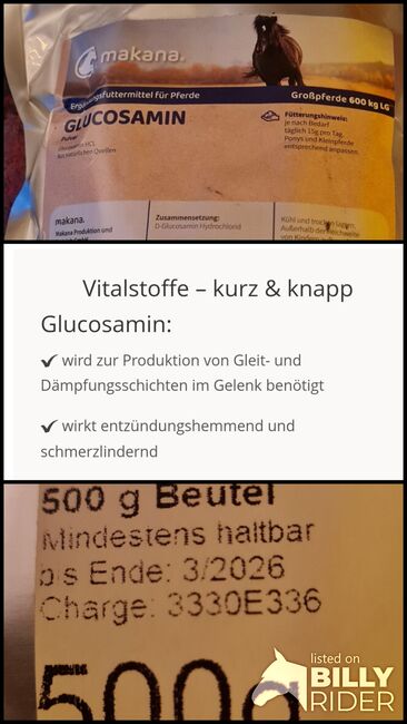 Glucosamin 500g, Makana , Martina Holz, Pferdefutter, Nauen/ OT Markee, Abbildung 4