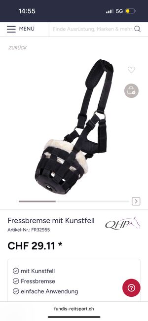 Fressbremse mit Kunstfell, WB, QHP Fressbremse mit Kunstfell, Céline Leonardo, Halters, Rüti ZH, Image 5