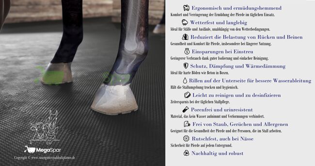 Gummimatten für Pferde & Rinder – Stallmatten, Boxenmatten, Schutzmatte - Antirutschmatte, MEGASPAR - Online Shop Stallmatten Preis pro Stück | Gummimatten | Stallmatten | Pferdematten, MEGASPAR, Horse & Stable Mats, Piła, Image 6