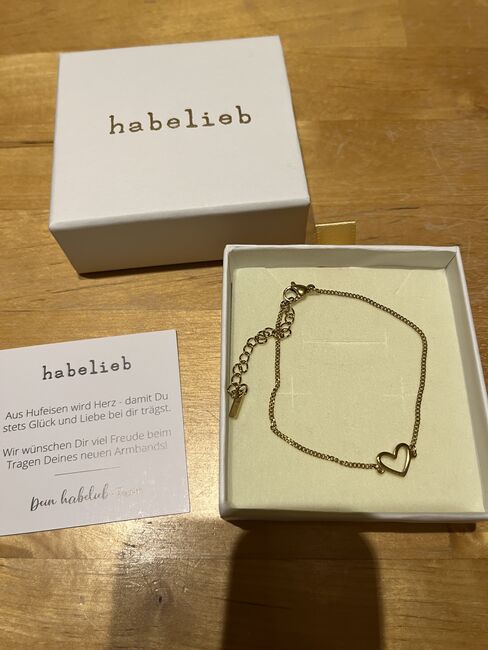 Habelieb Armband goldfarben mit Herzform, Habelieb, Annabell, Equestrian Jewelry, Mayen 