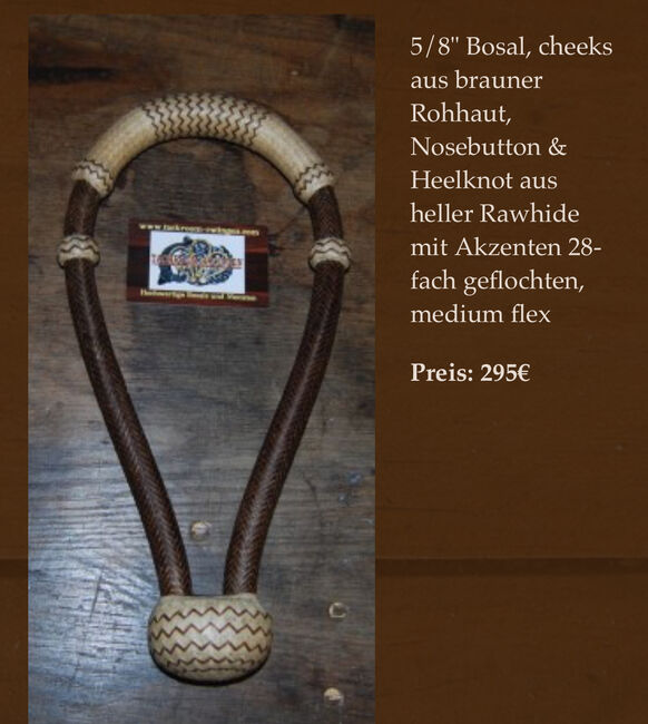 Hackamore von Tackroom Ratingen, Tackroom Ratingen 5/8 Bosal mit Hänger und Alpaka-Mecate, Michael, Horse Bits, Dürnten, Image 4