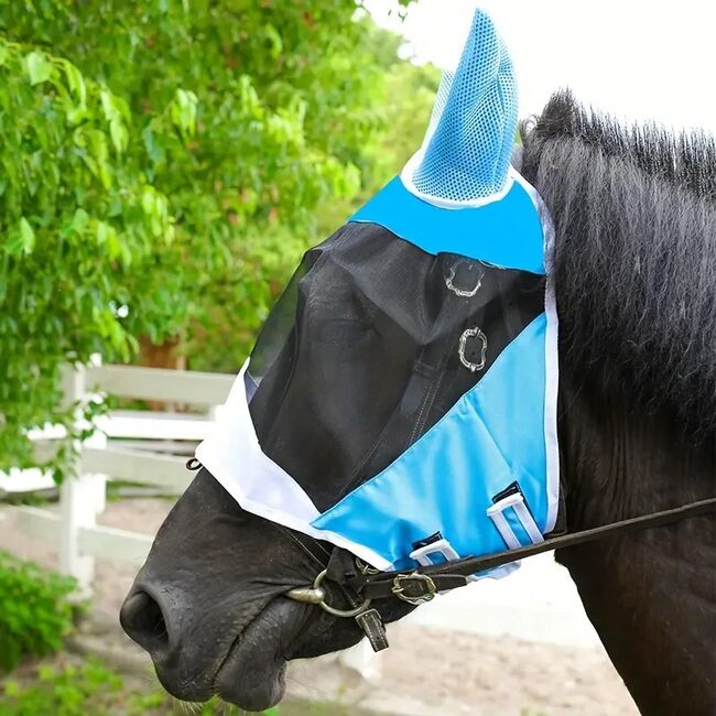 Pferde Fliegenmaske mit Ohren, elastische Pferdemasken, Gr. M, Andrea Schürmann, Fly & Insect Control, Lichtenau, Image 3