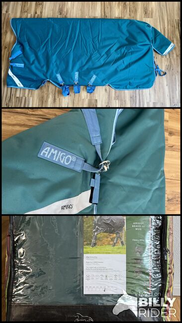 Pferdedecke AMIGO BRAVO 12 TURNOUT 400G, 155cm, neuwertig, Horseware Amigo AMIGO BRAVO 12 TURNOUT WUG HEAVY 400G, Natalie, Horse Blankets, Sheets & Coolers, Holzgerlingen, Image 4