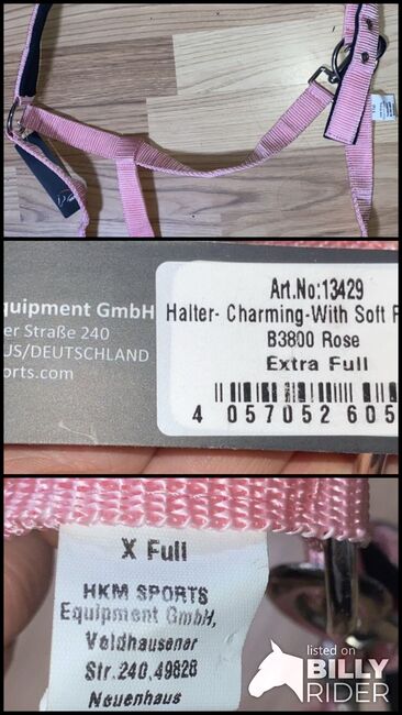 Halfter -Charming- weich unterlegt rosa Kaltblut, HKM, Leandra Menke , Halfter, Gelsenkirchen , Abbildung 4