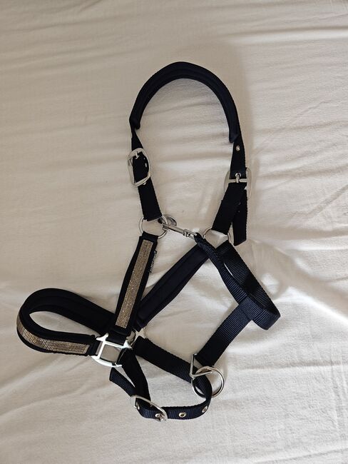 Halfter blau Glitzer WB Full, Harrys Horse, Katja, Halters, St. Georgen