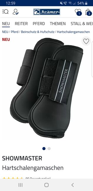 Hartschalen Gamaschen in Schwarz und Logierbrille mit Ring, Showmaster  Hartschalen Gamaschen, pony_team_luckomel , Tendon Boots, Balve, Image 3