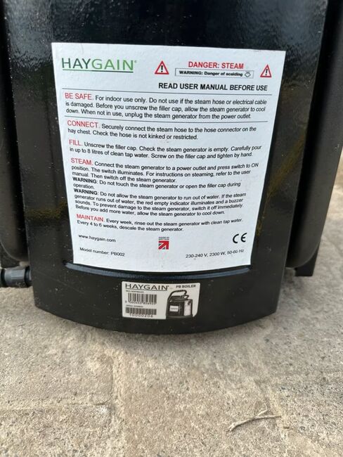 Haygain HG 600 Heubedampfer – gepflegt & einsatzbereit, Haygain HG 600, Selina Frei, Hay & Straw, Oldenburg, Image 6