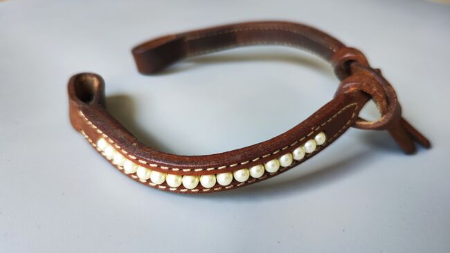 Stirnriemen Perlen hellbraun, Margit, Browbands, Dresden