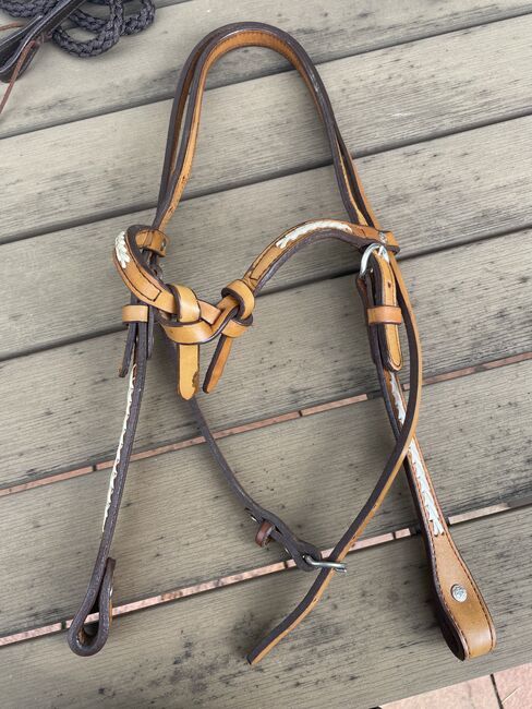 Kopfstück mit Rohhaut VB mit Zügel, Heidi, Nosebands, Nesselwang