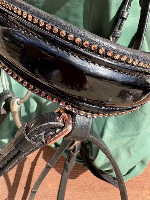 Heinick Lacktrense, Trense, Turnier, Lack, Strass, rosé, NEU, Heinick, Tanja Wolff, Bridles & Headstalls, Berlin, Image 12