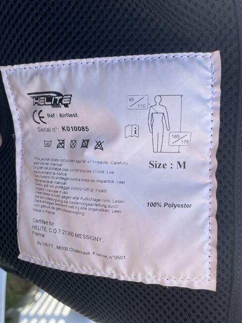 Helite Airnest Airbagweste Sicherheitsweste Gr. M, Helite Airnest, Mailin Glaser, Reithelme, Dolgen am See, Abbildung 4