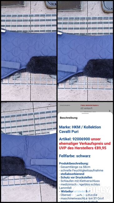 HKM cavalli puri Sattelpad, blau, schwarzes Lammfell, neu, HKM Cavalli puri, Petra , Other Pads, Stuttgart, Image 8